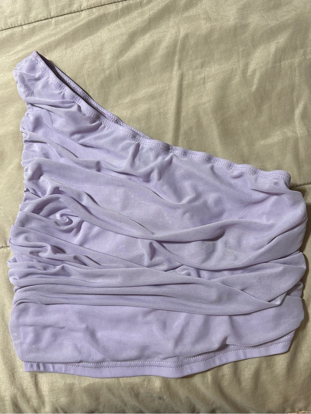 SHEIN Lilac Ruched One-Shoulder Tank